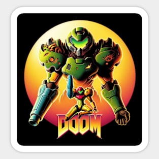 Doom and Metroid fusion Sticker